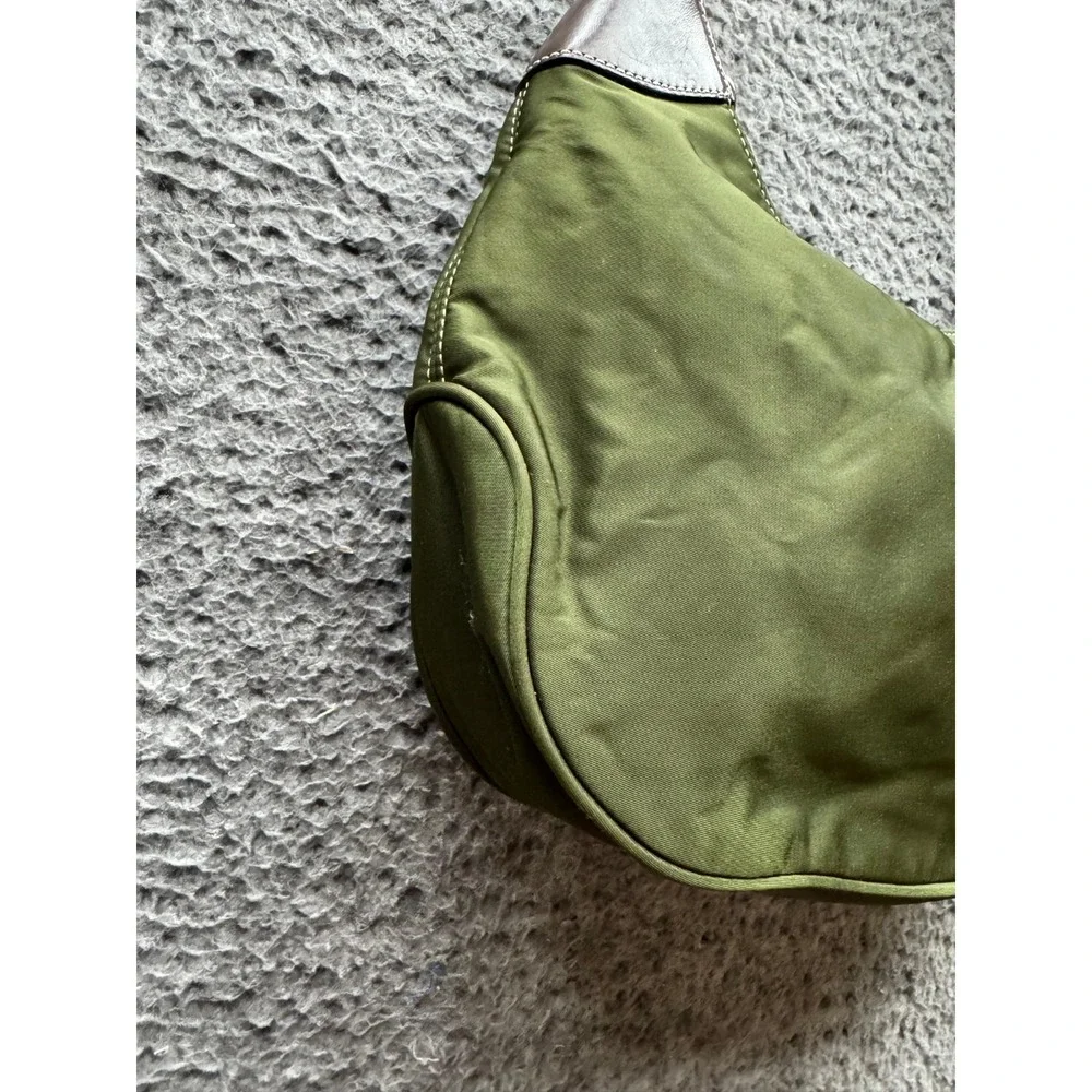 Dooney & Bourke Women's Nylon Brown Leather Strap‎ Hobo Shoulder Bag Army Green